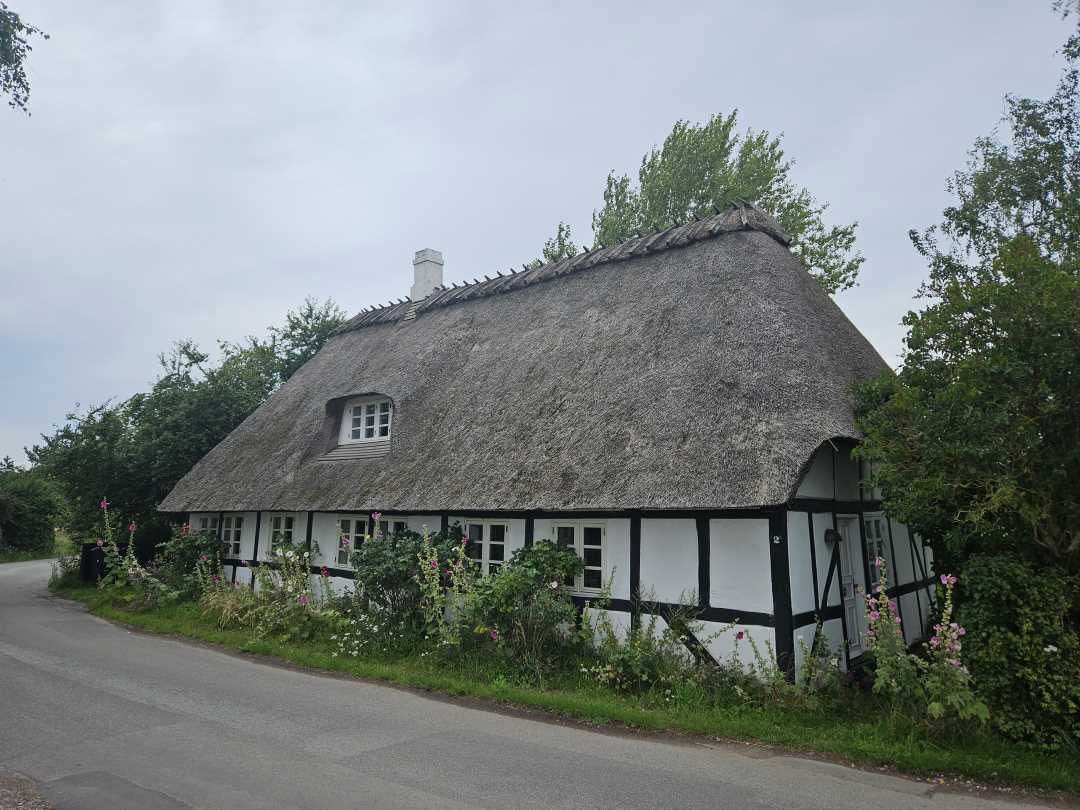 Ein altes Bauernhaus mit Reetdach